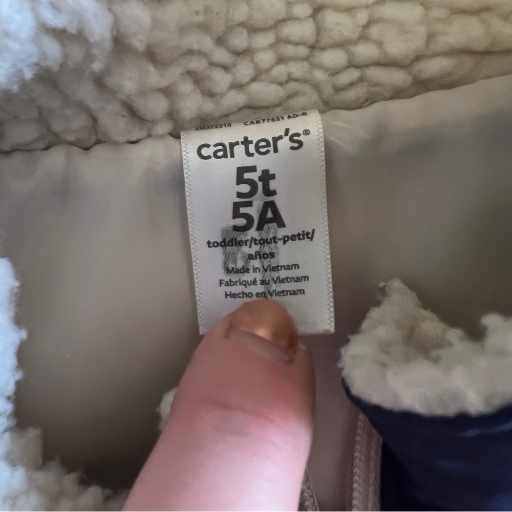 5T Carter's Navy and Cream Toddler Vest - Picture 3 of 4